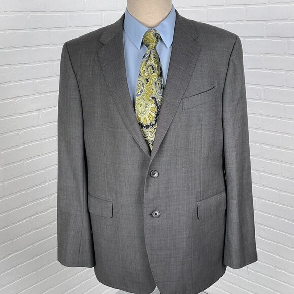 Jos A Bank Blazer Men 43R Gray Reda 1865 Super 110s Wool Classic Career Jacket - Picture 1 of 14